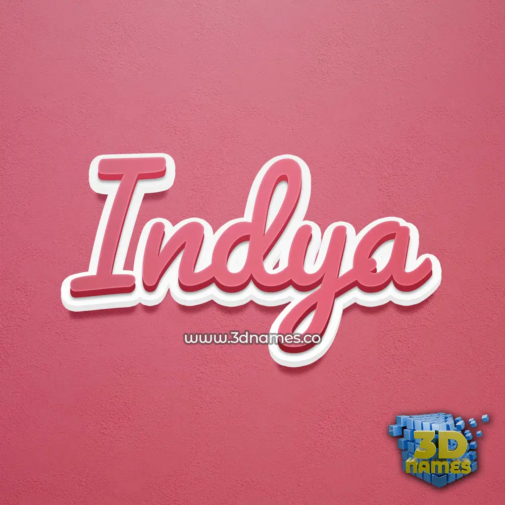 indya in Red Scribble style - 3D name wallpaper