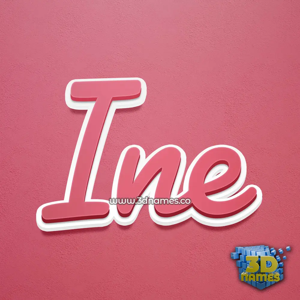 ine in Red Scribble style - 3D name wallpaper