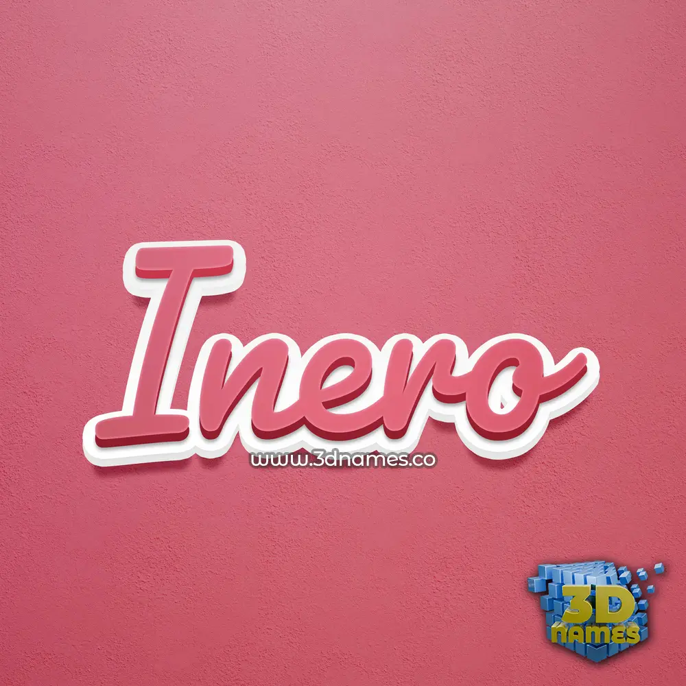 inero in Red Scribble style - 3D name wallpaper