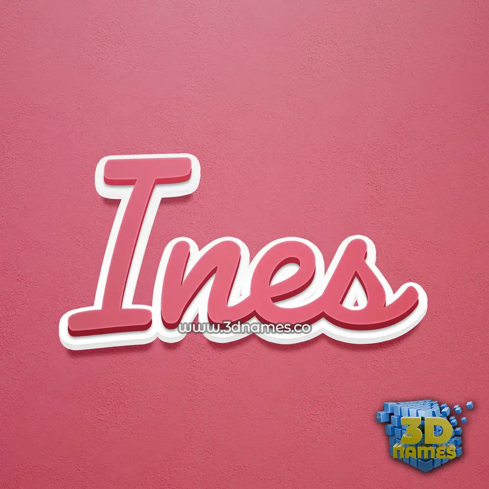 ines in Red Scribble style - 3D name wallpaper