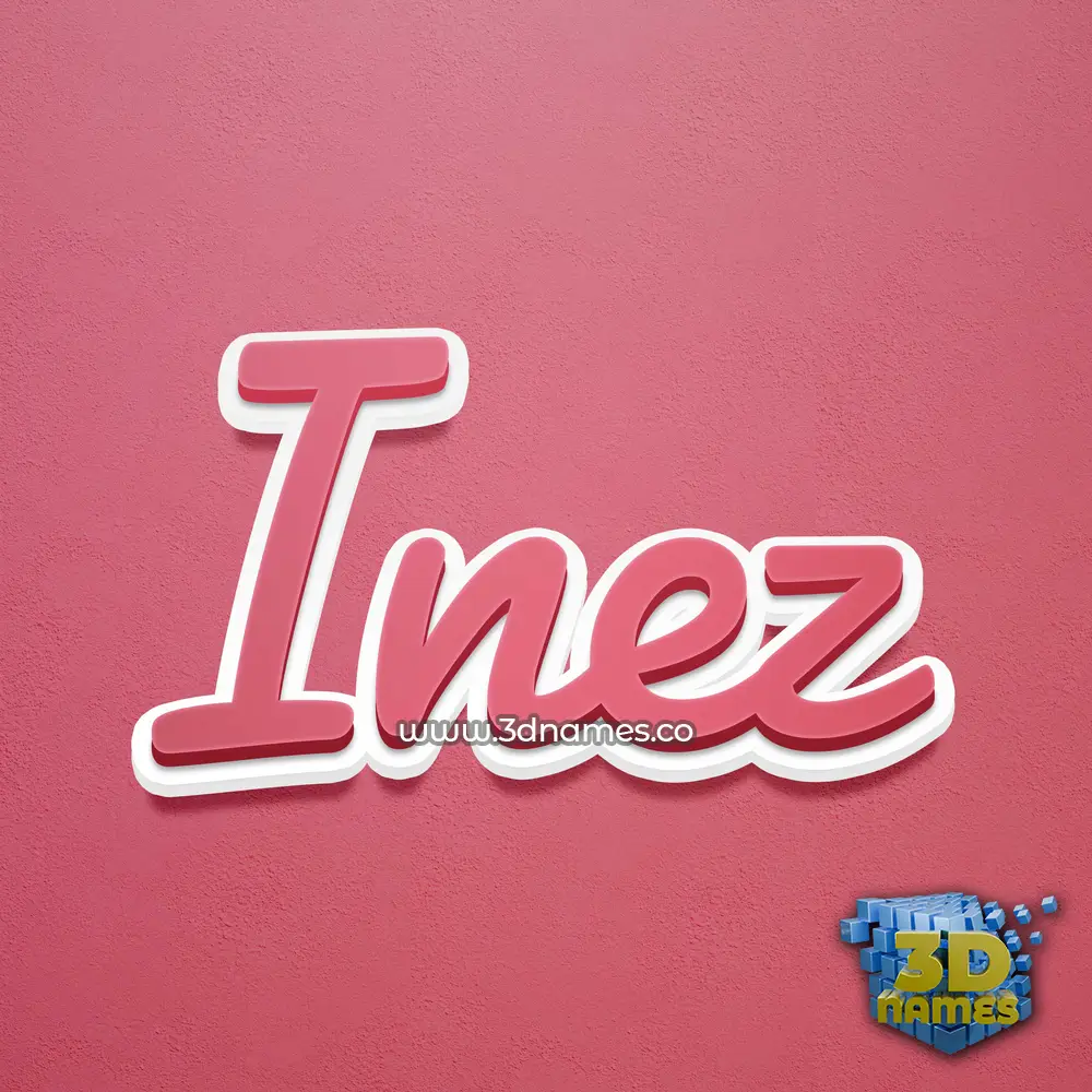 inez in Red Scribble style - 3D name wallpaper