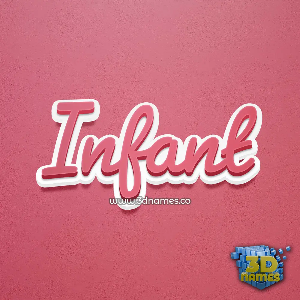 infant in Red Scribble style - 3D name wallpaper