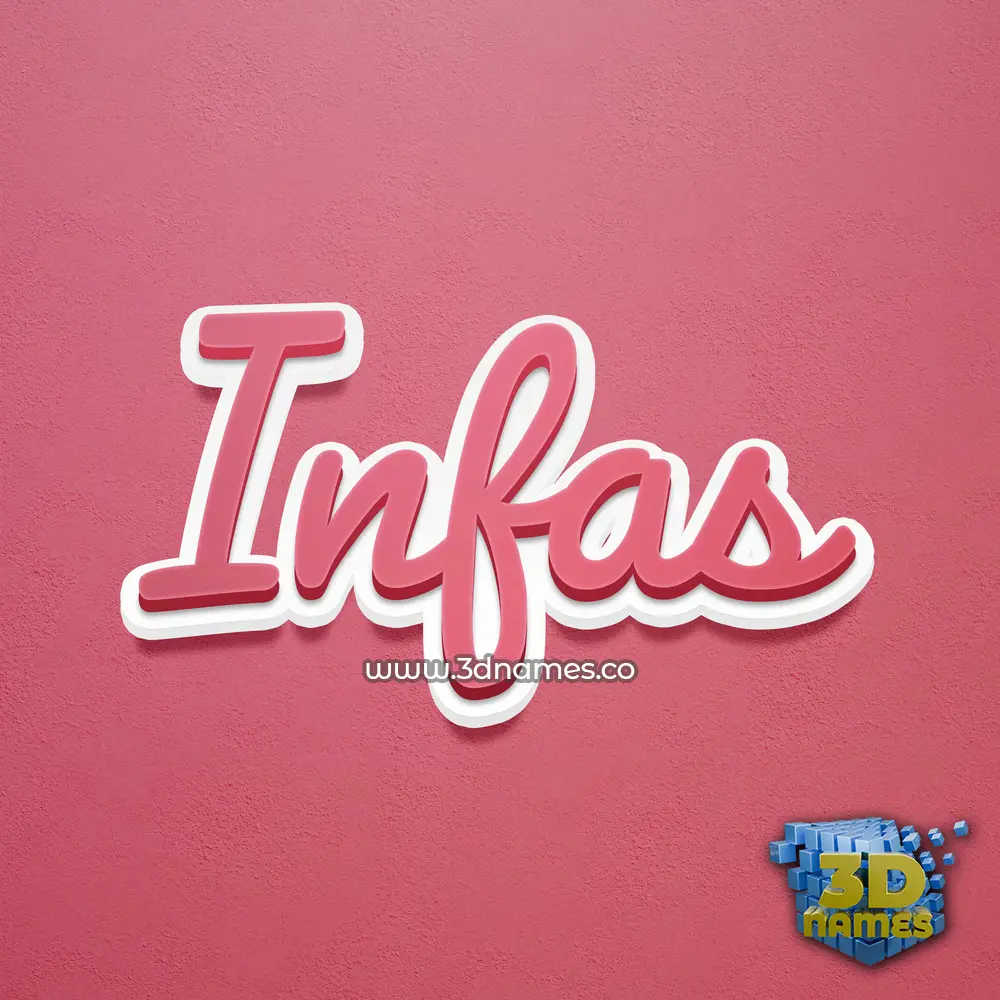 infas in Red Scribble style - 3D name wallpaper