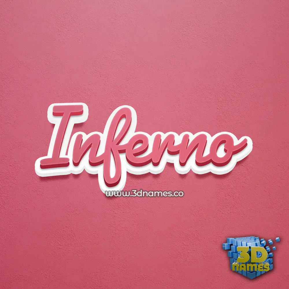 inferno in Red Scribble style - 3D name wallpaper