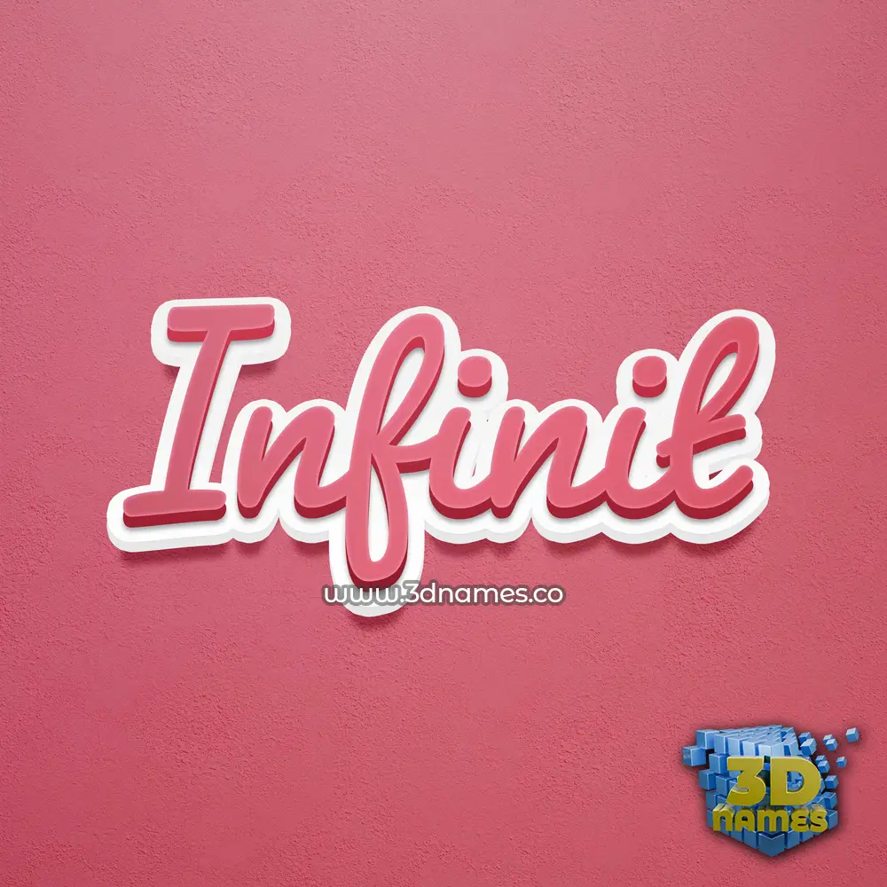 infinit in Red Scribble style - 3D name wallpaper