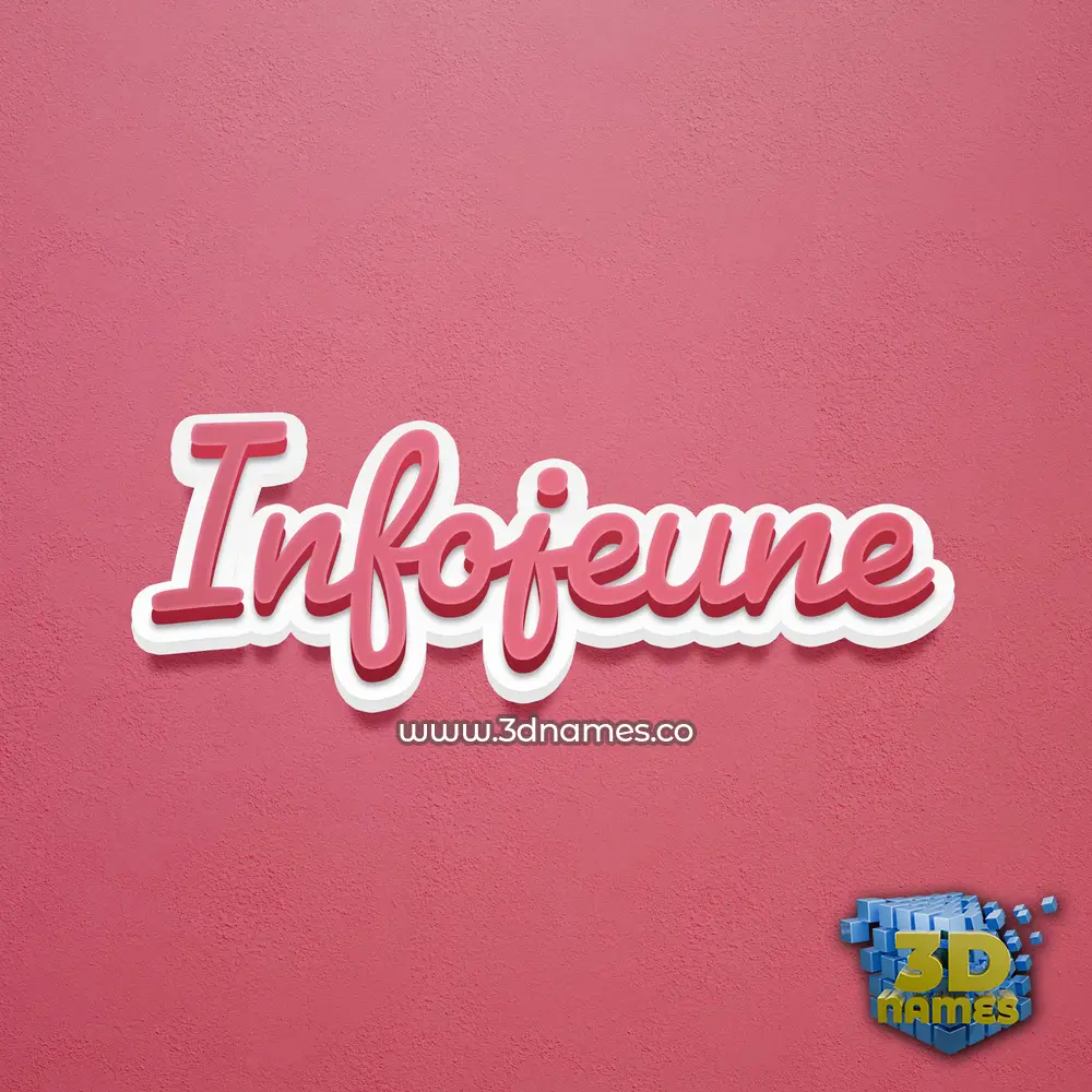 infojeune in Red Scribble style - 3D name wallpaper