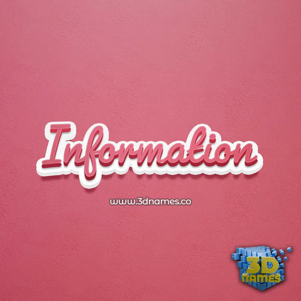 information in Red Scribble style - 3D name wallpaper