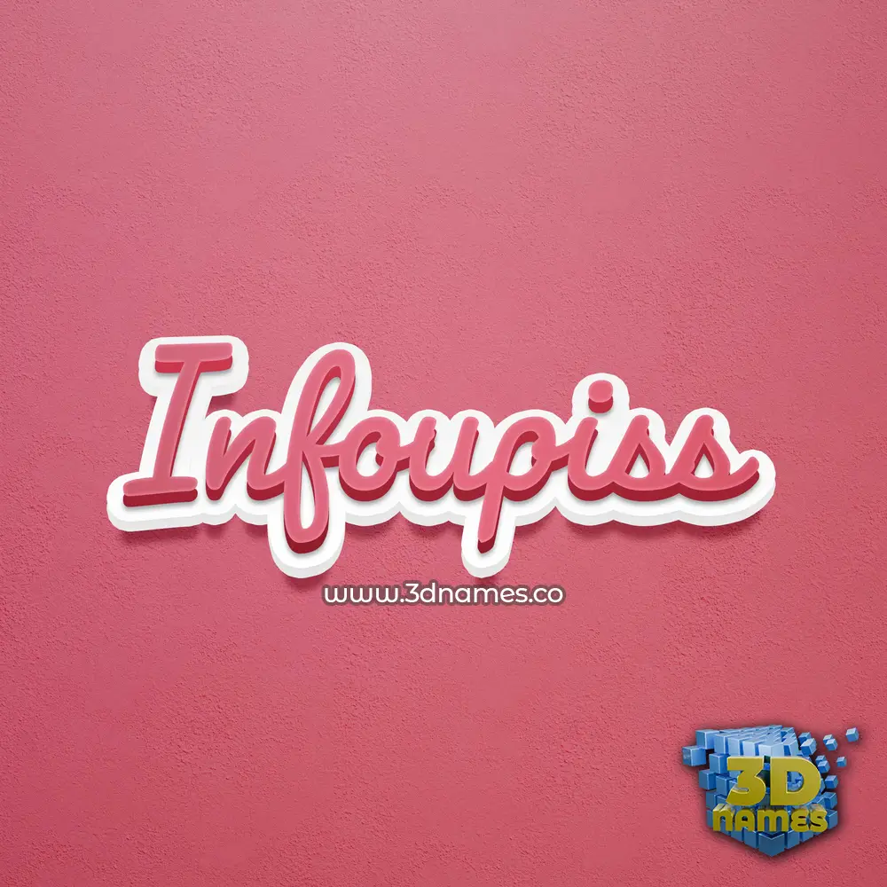 infoupiss in Red Scribble style - 3D name wallpaper