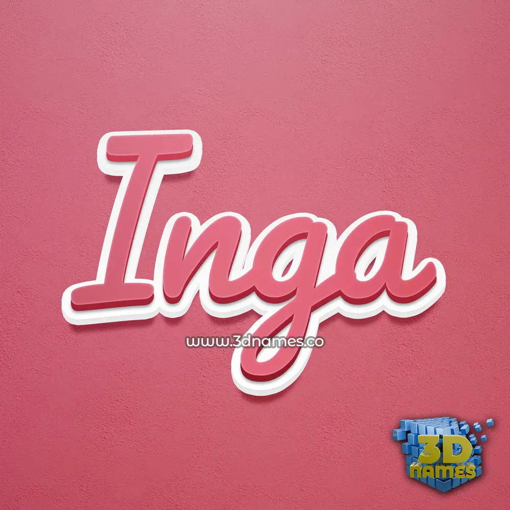 inga in Red Scribble style - 3D name wallpaper