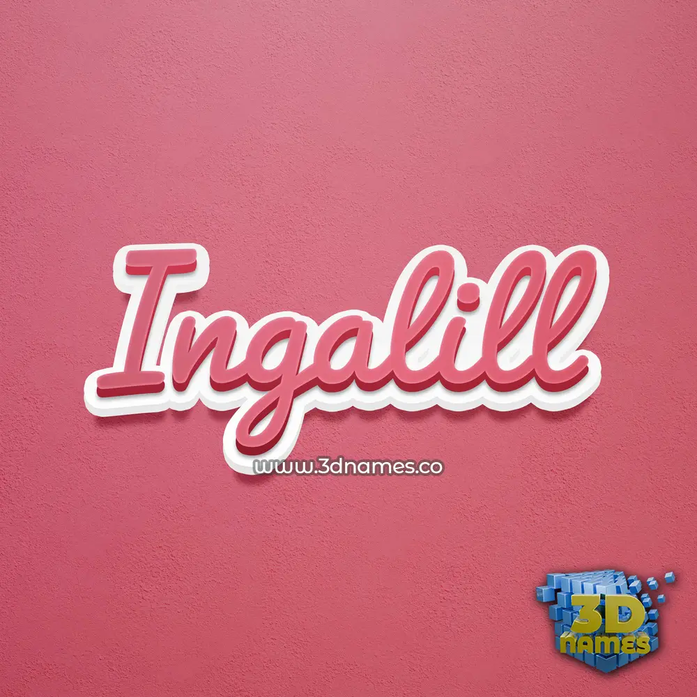 ingalill in Red Scribble style - 3D name wallpaper