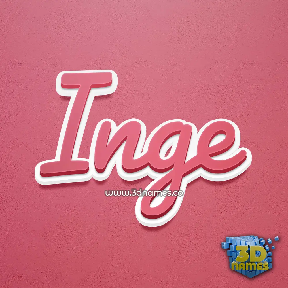 inge in Red Scribble style - 3D name wallpaper