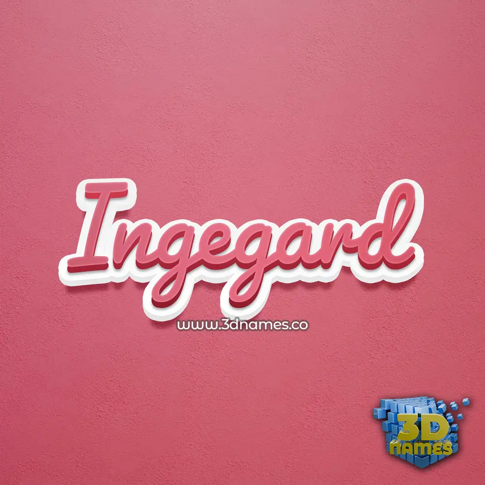 ingegard in Red Scribble style - 3D name wallpaper