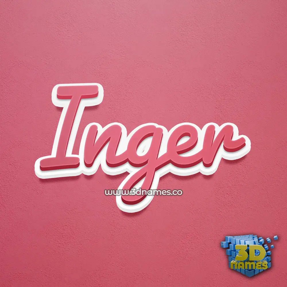 inger in Red Scribble style - 3D name wallpaper