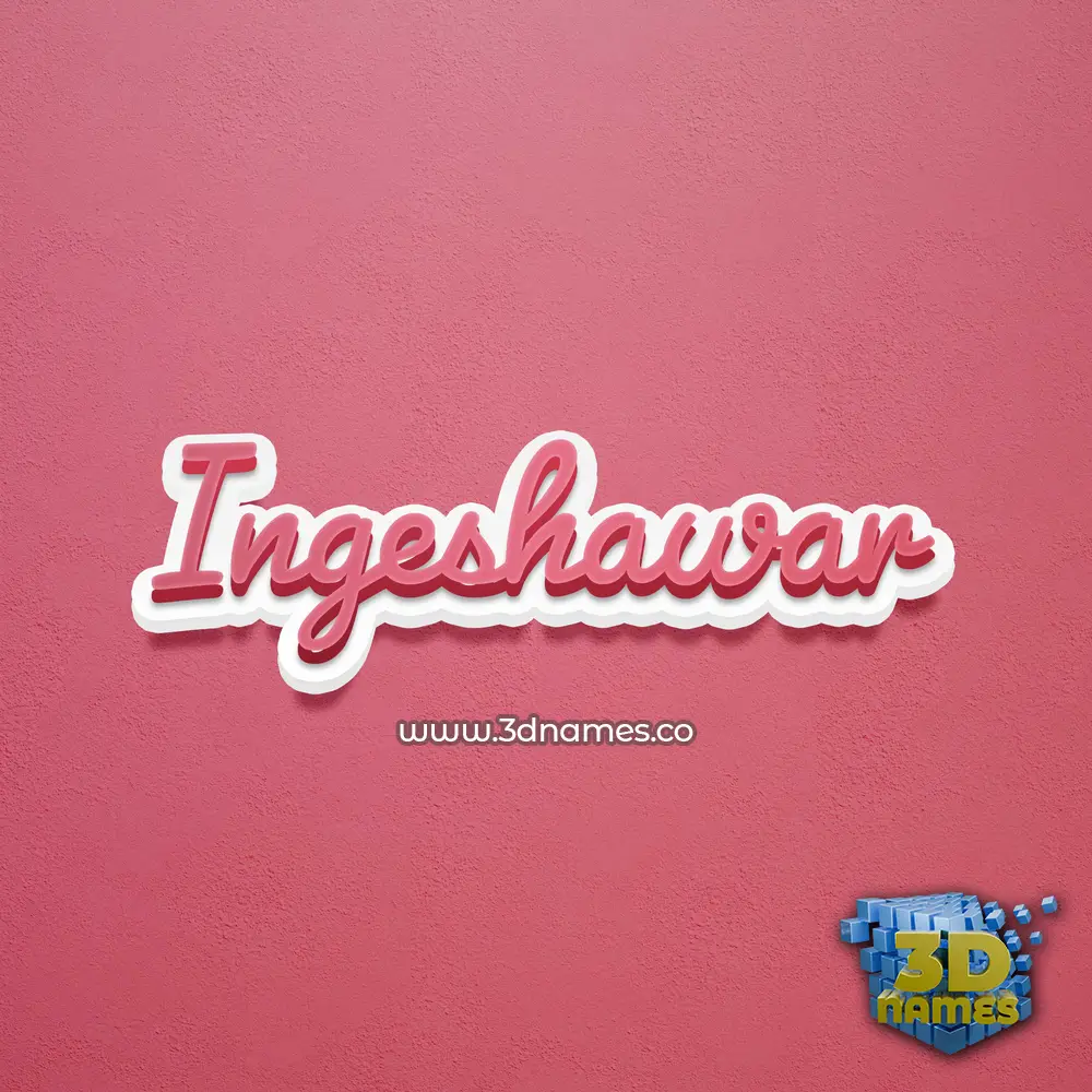 ingeshawar in Red Scribble style - 3D name wallpaper