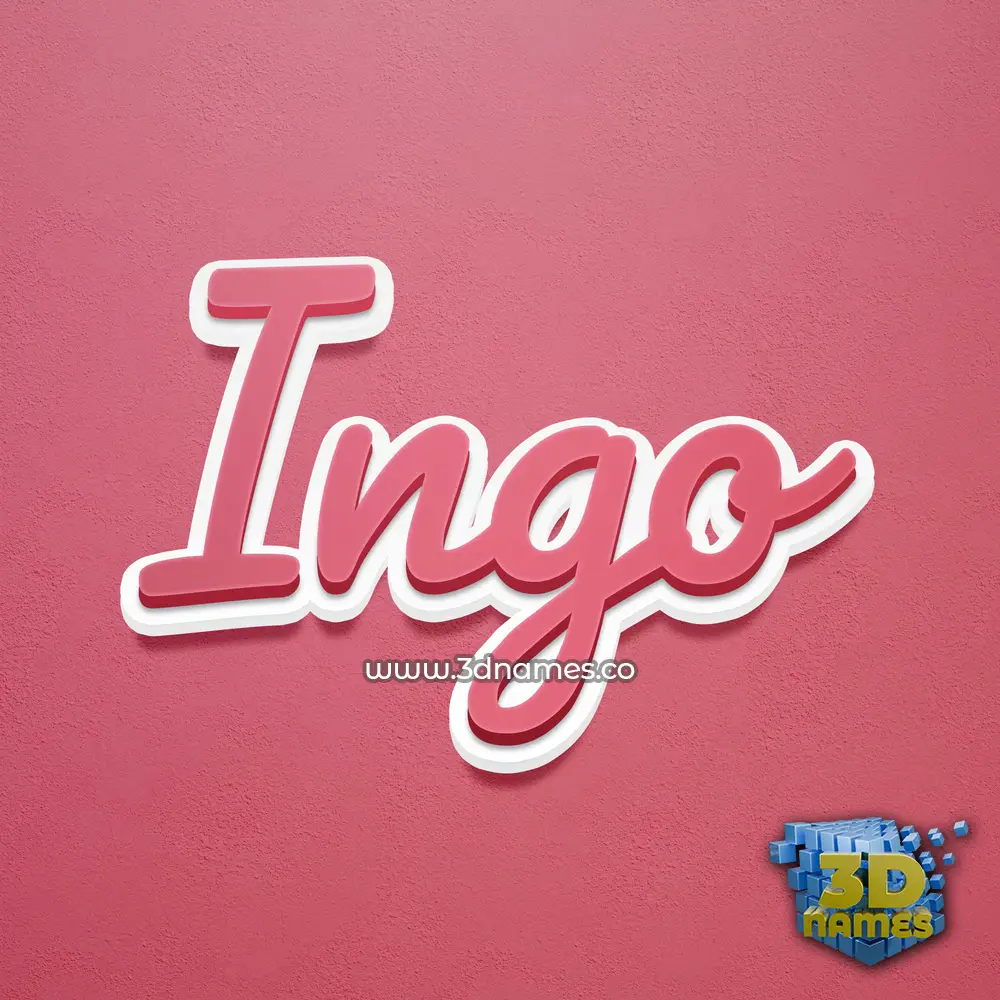 ingo in Red Scribble style - 3D name wallpaper