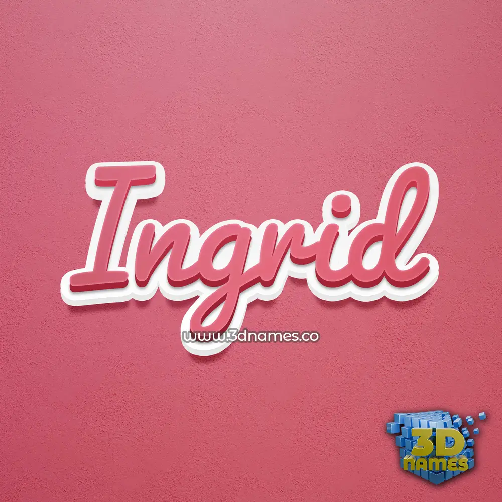 ingrid in Red Scribble style - 3D name wallpaper