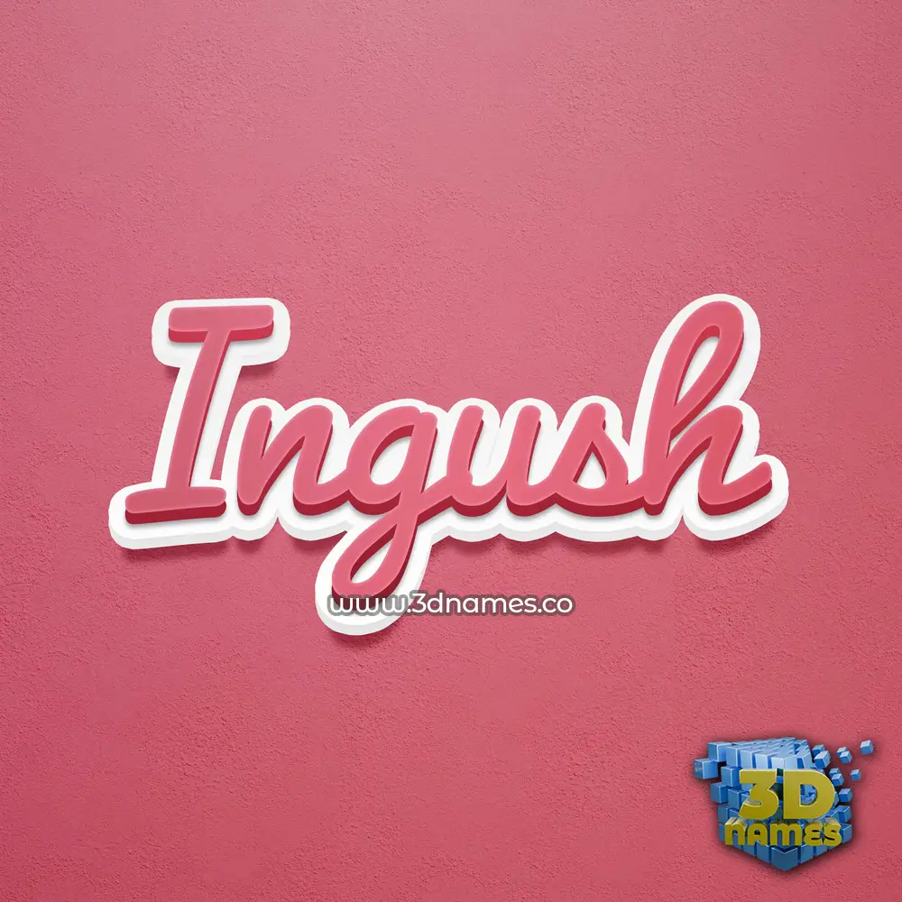 ingush in Red Scribble style - 3D name wallpaper
