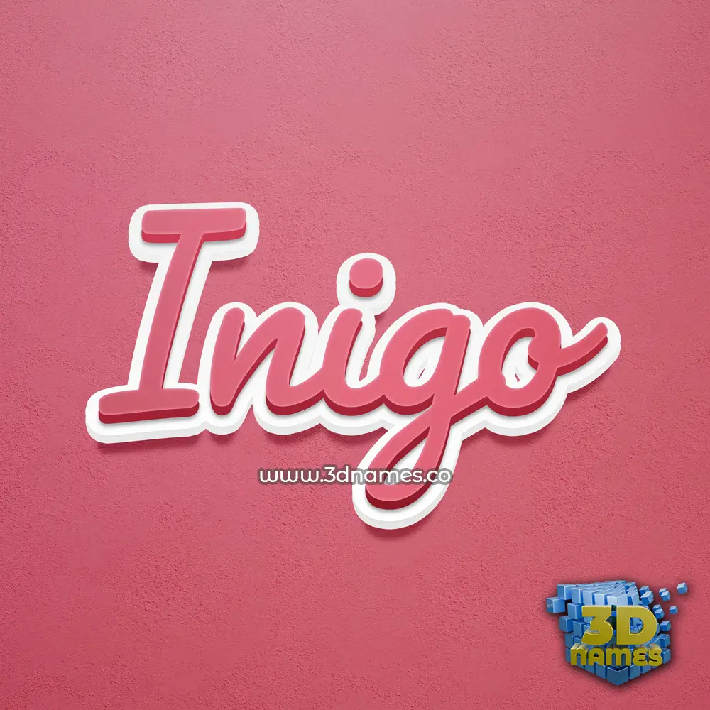 inigo in Red Scribble style - 3D name wallpaper
