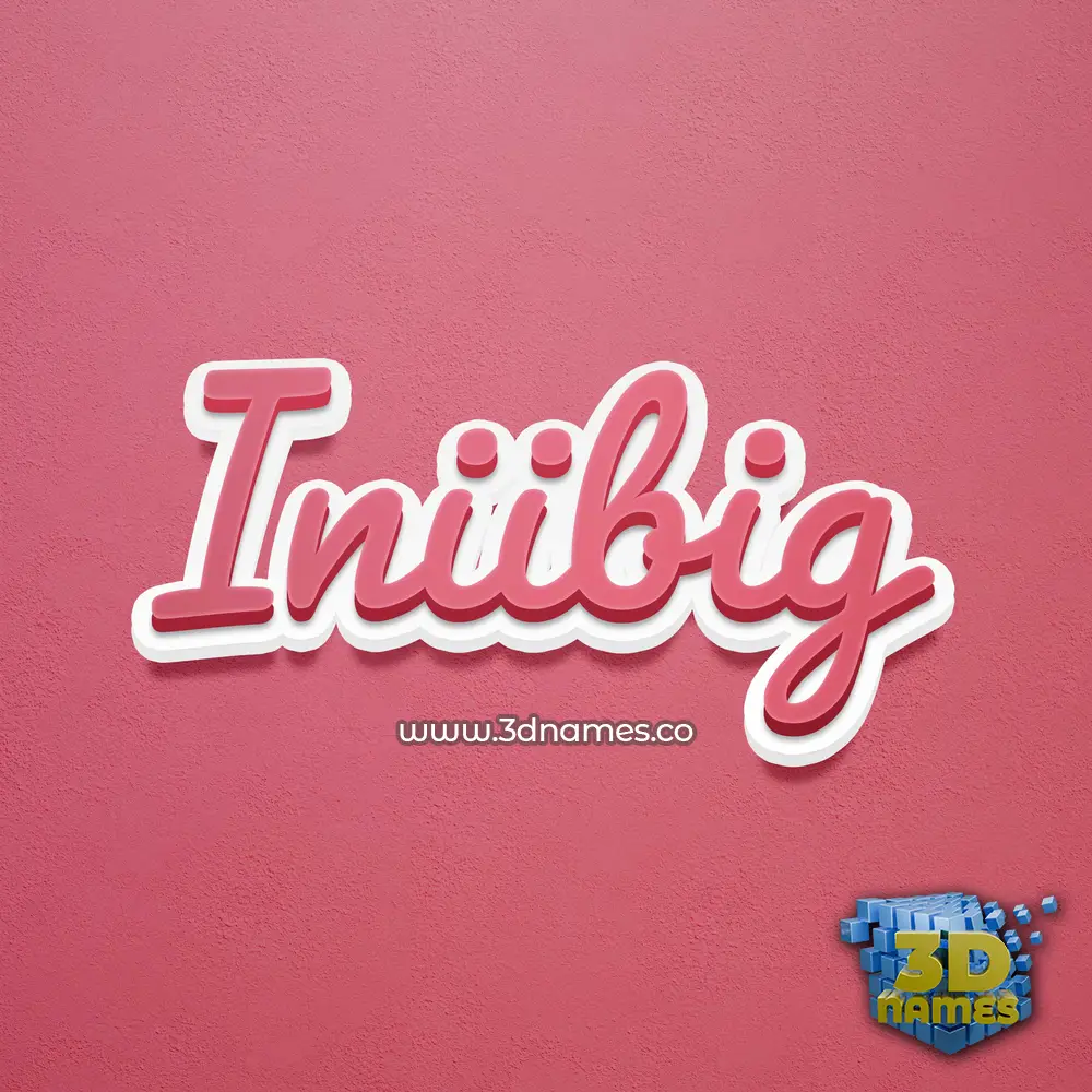iniibig in Red Scribble style - 3D name wallpaper