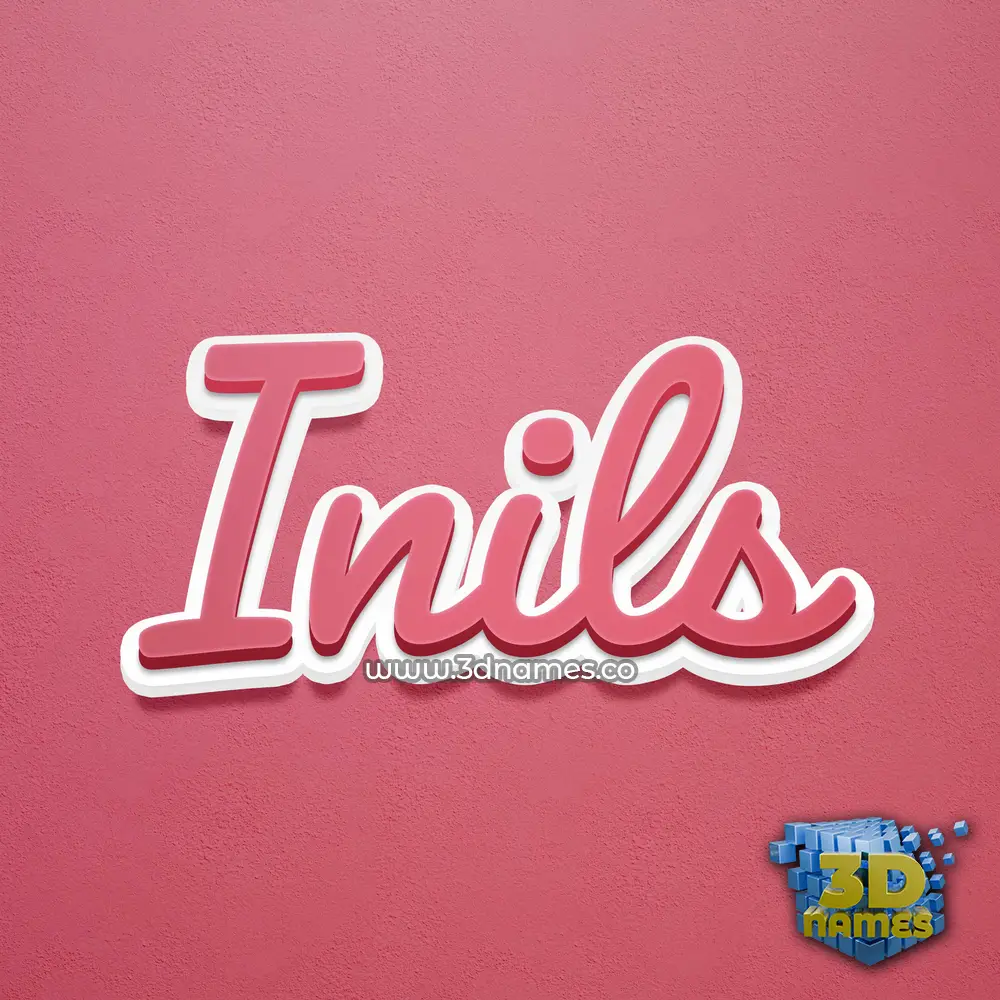 inils in Red Scribble style - 3D name wallpaper