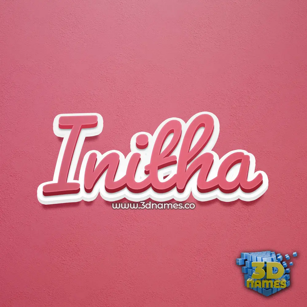 initha in Red Scribble style - 3D name wallpaper