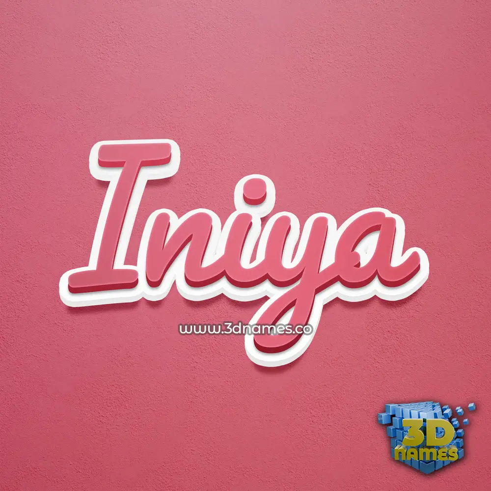 iniya in Red Scribble style - 3D name wallpaper
