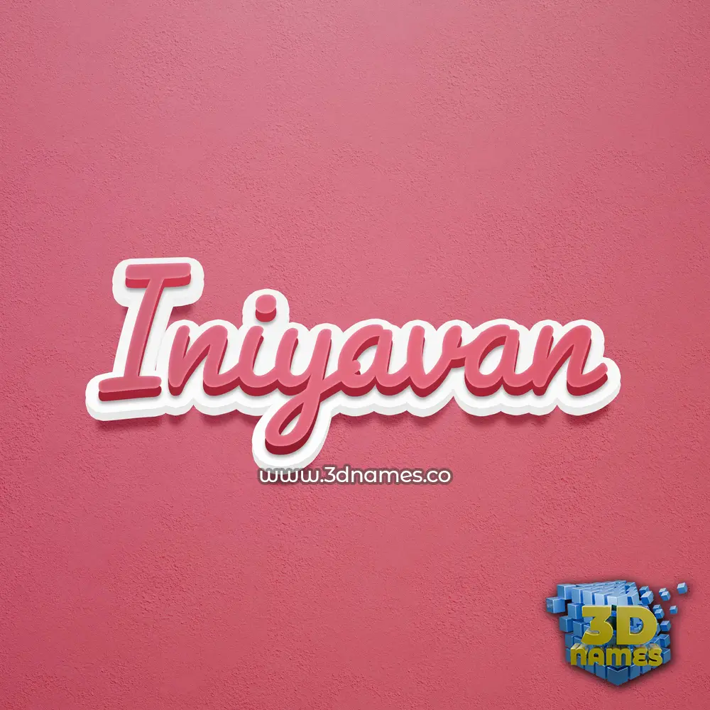 iniyavan in Red Scribble style - 3D name wallpaper