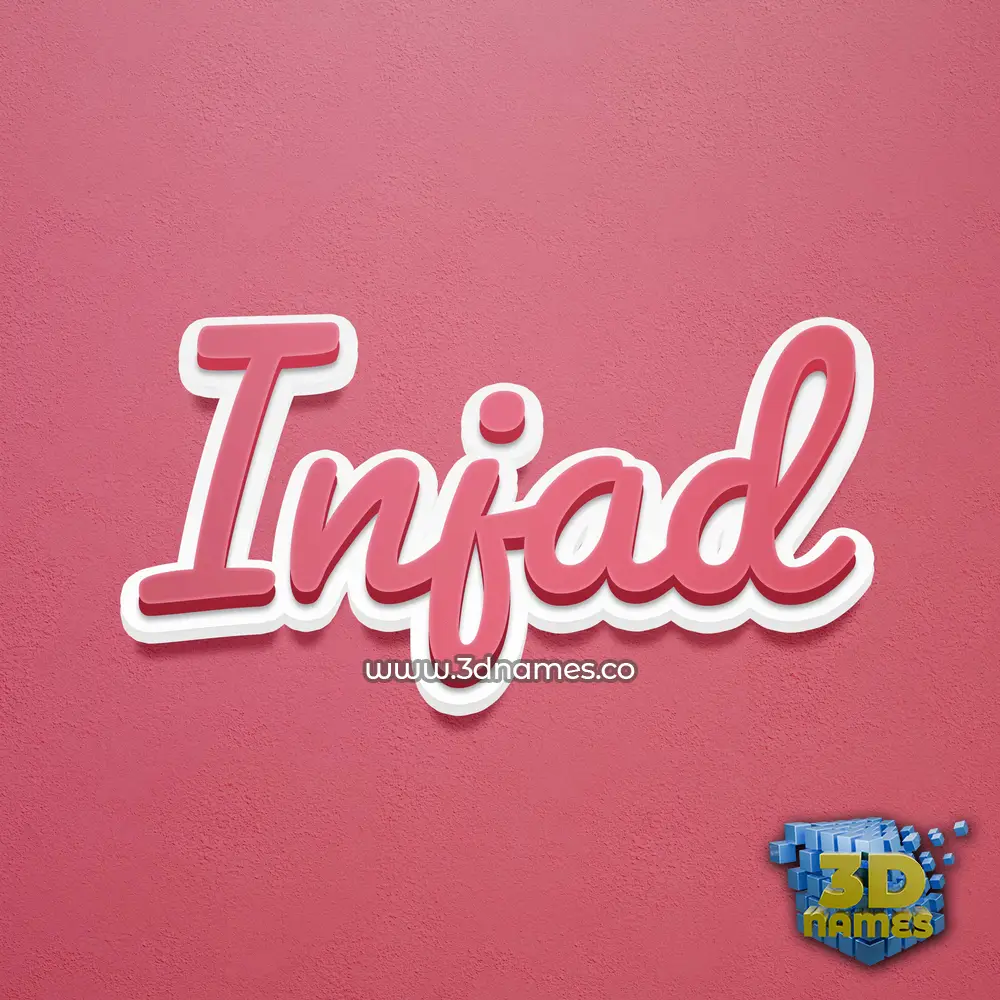 injad in Red Scribble style - 3D name wallpaper