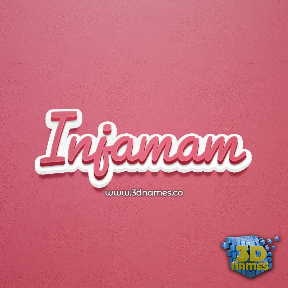 injamam in Red Scribble style - 3D name wallpaper