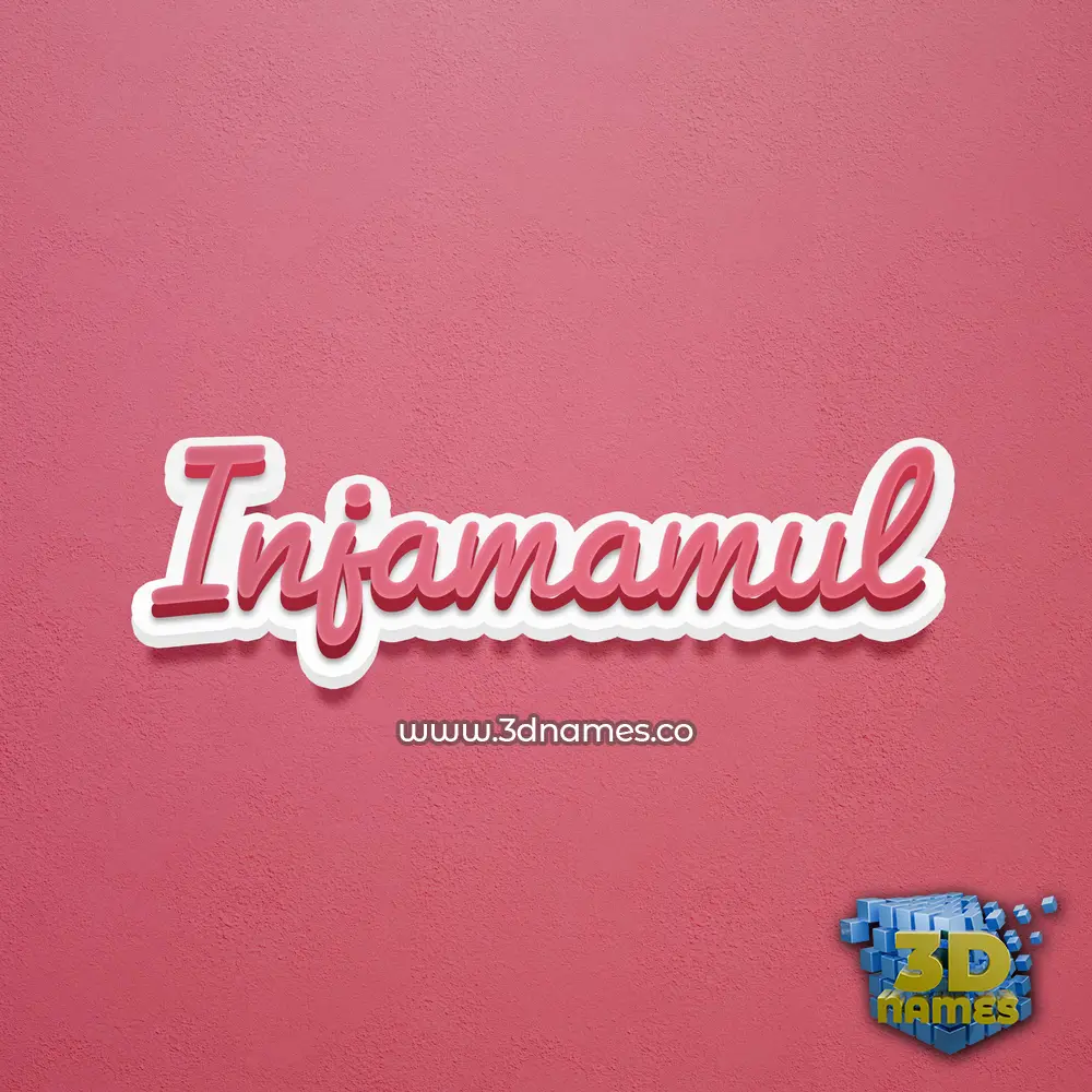 injamamul in Red Scribble style - 3D name wallpaper