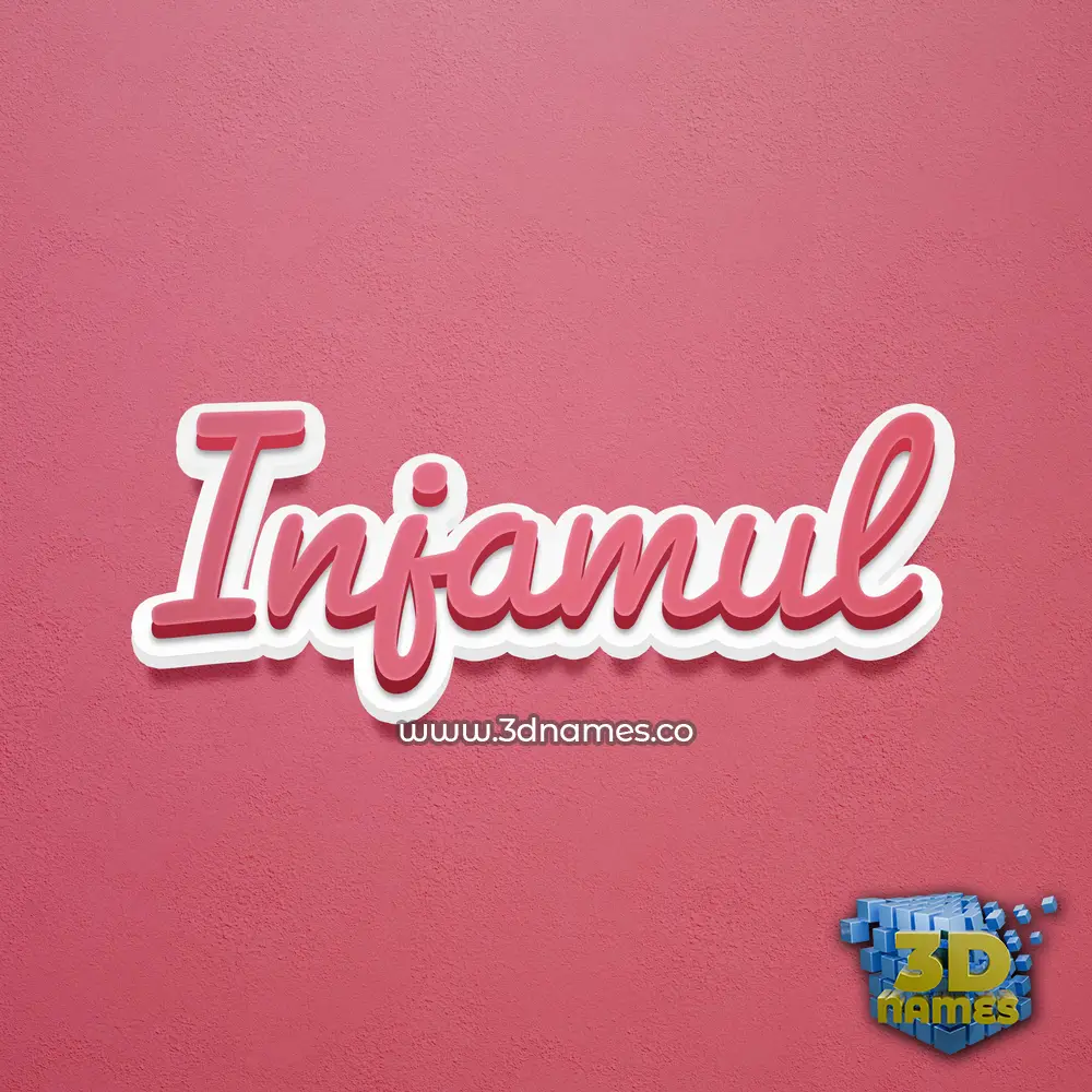 injamul in Red Scribble style - 3D name wallpaper