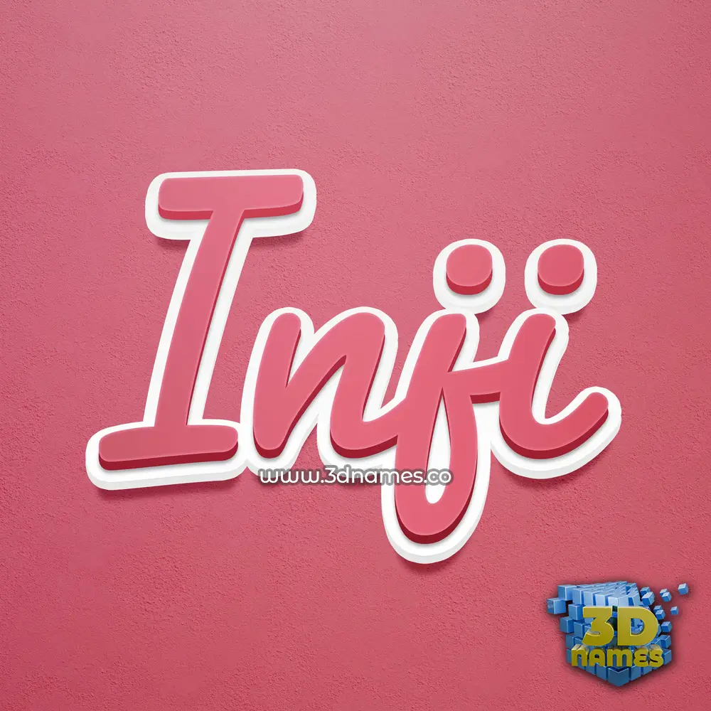 inji in Red Scribble style - 3D name wallpaper