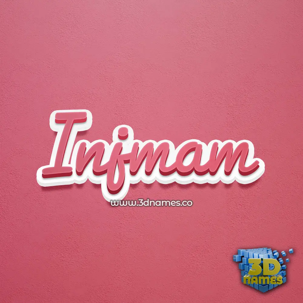 injmam in Red Scribble style - 3D name wallpaper