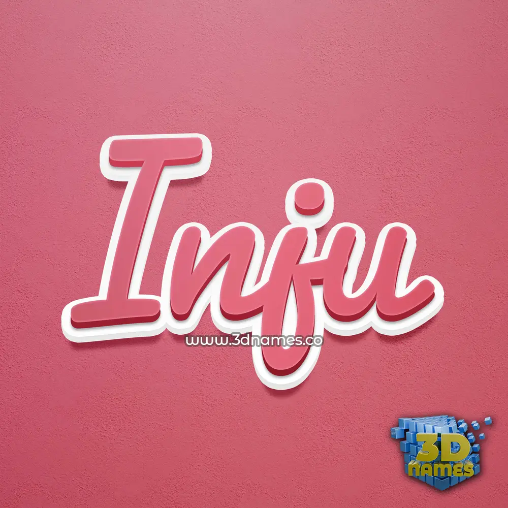inju in Red Scribble style - 3D name wallpaper