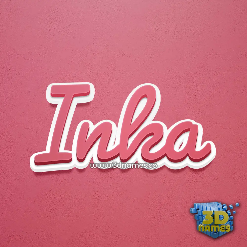 inka in Red Scribble style - 3D name wallpaper