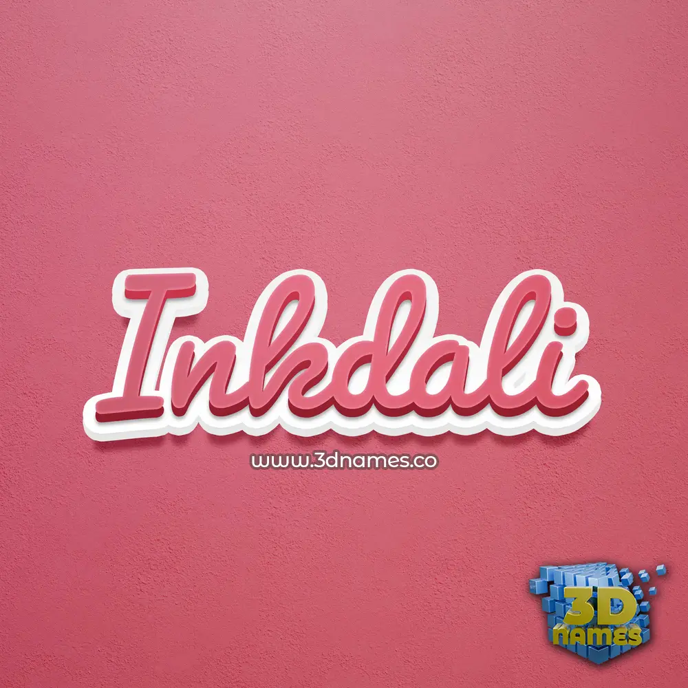 inkdali in Red Scribble style - 3D name wallpaper