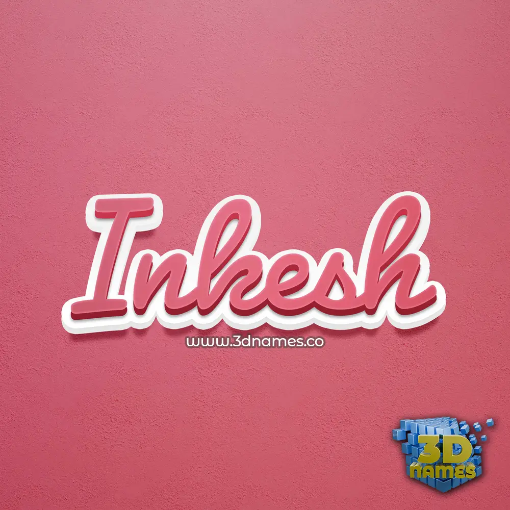 inkesh in Red Scribble style - 3D name wallpaper