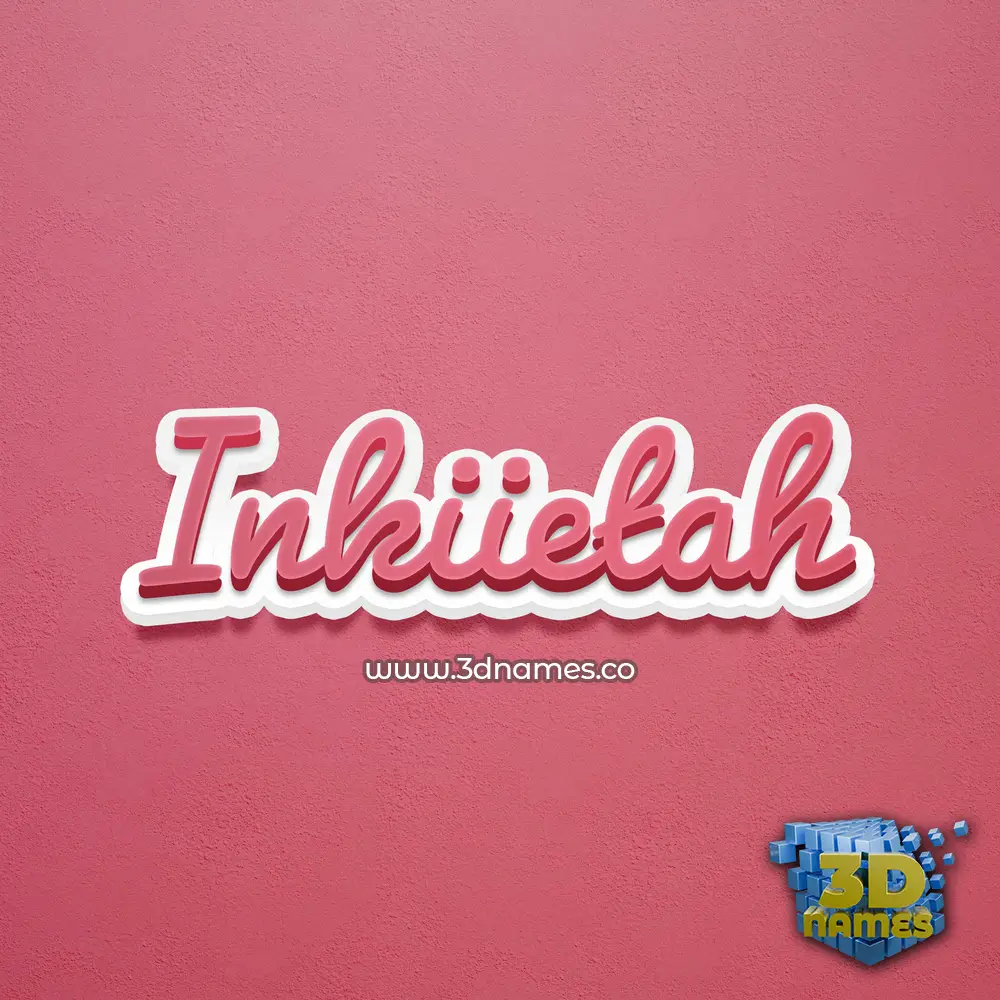 inkiietah in Red Scribble style - 3D name wallpaper