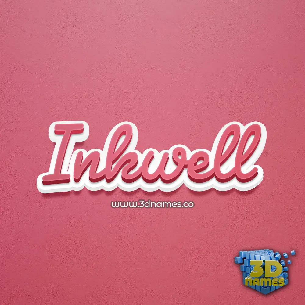 inkwell in Red Scribble style - 3D name wallpaper