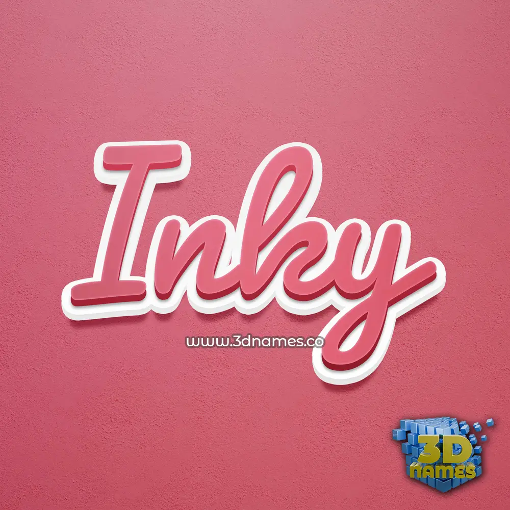 inky in Red Scribble style - 3D name wallpaper