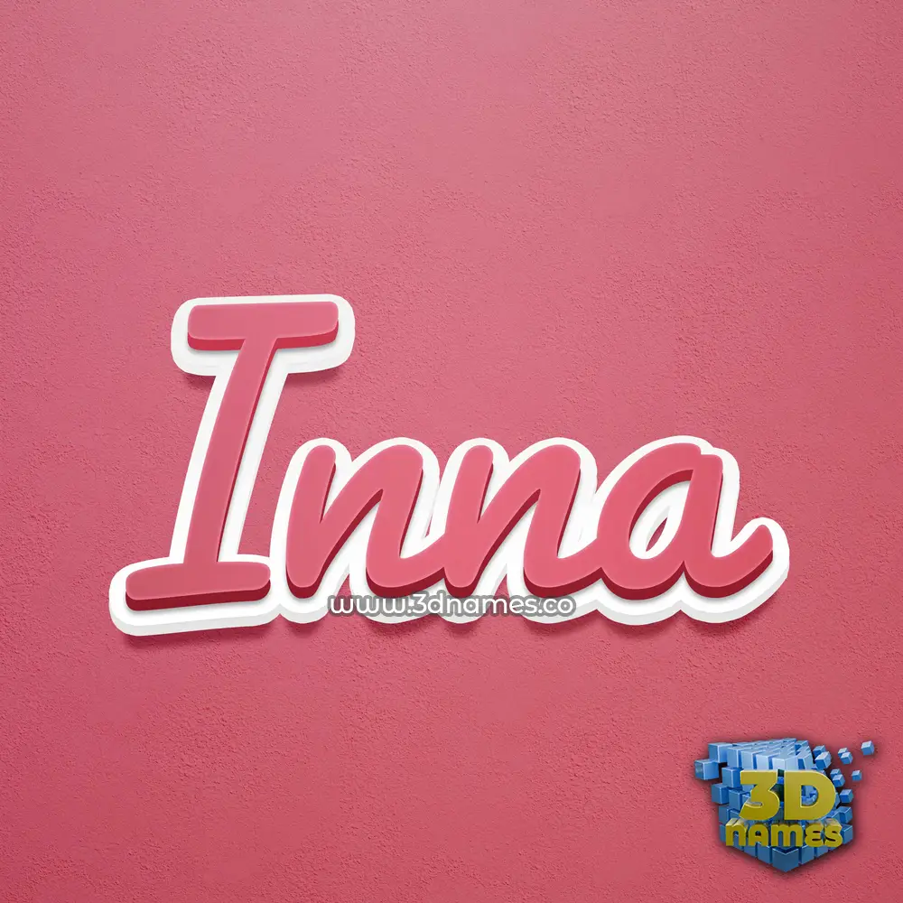 inna in Red Scribble style - 3D name wallpaper