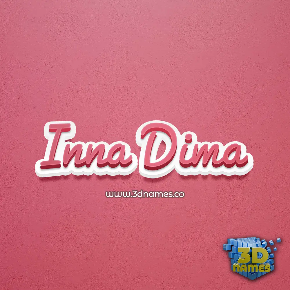 inna dima in Red Scribble style - 3D name wallpaper