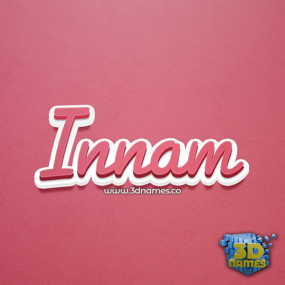 innam in Red Scribble style - 3D name wallpaper
