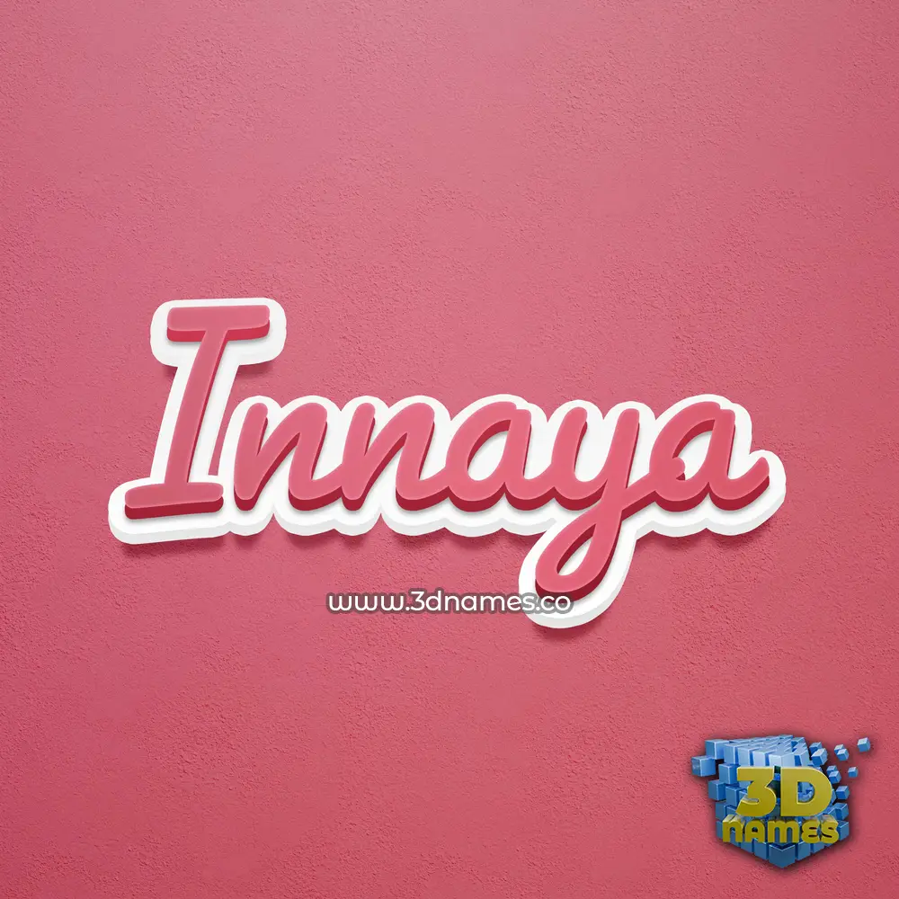 innaya in Red Scribble style - 3D name wallpaper