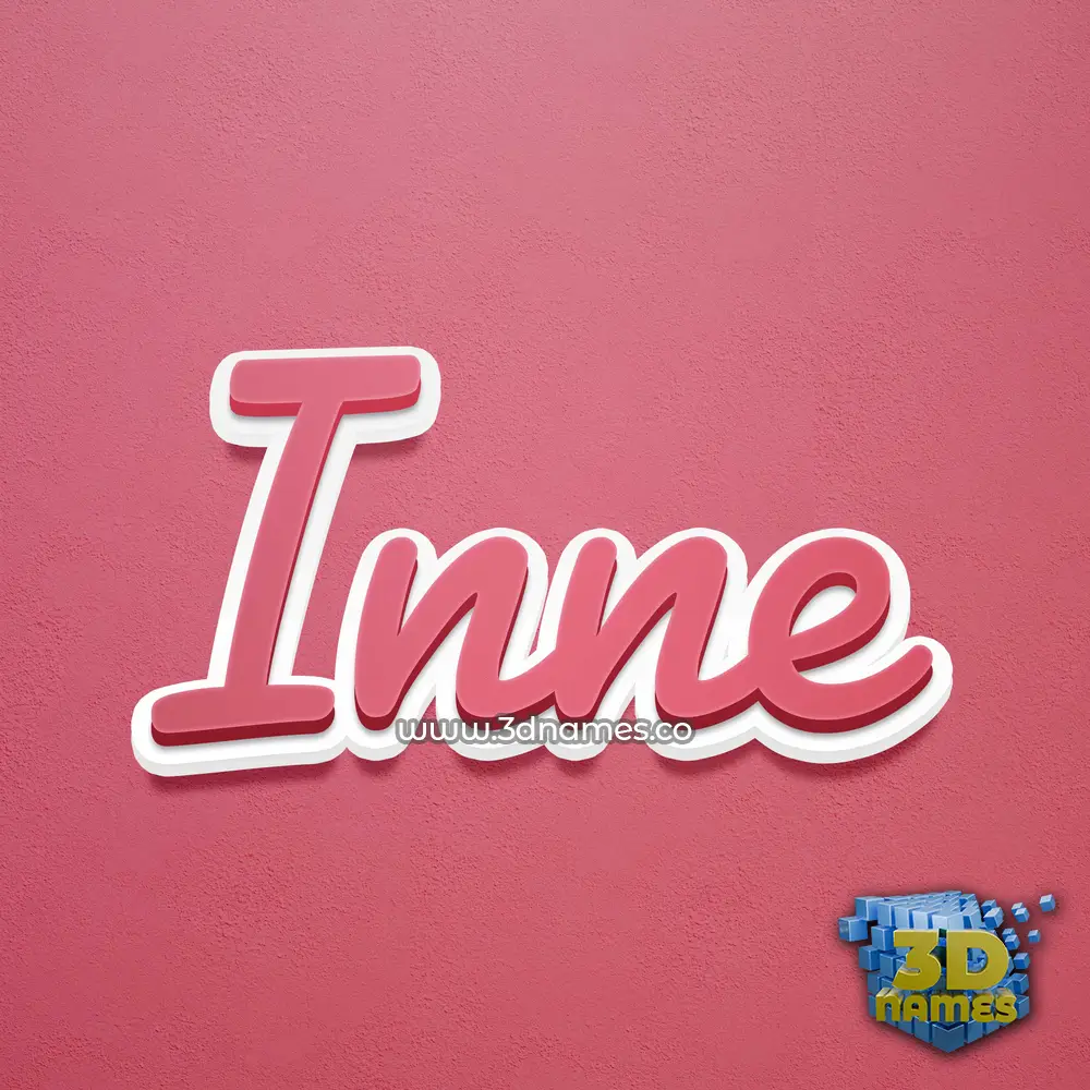 inne in Red Scribble style - 3D name wallpaper