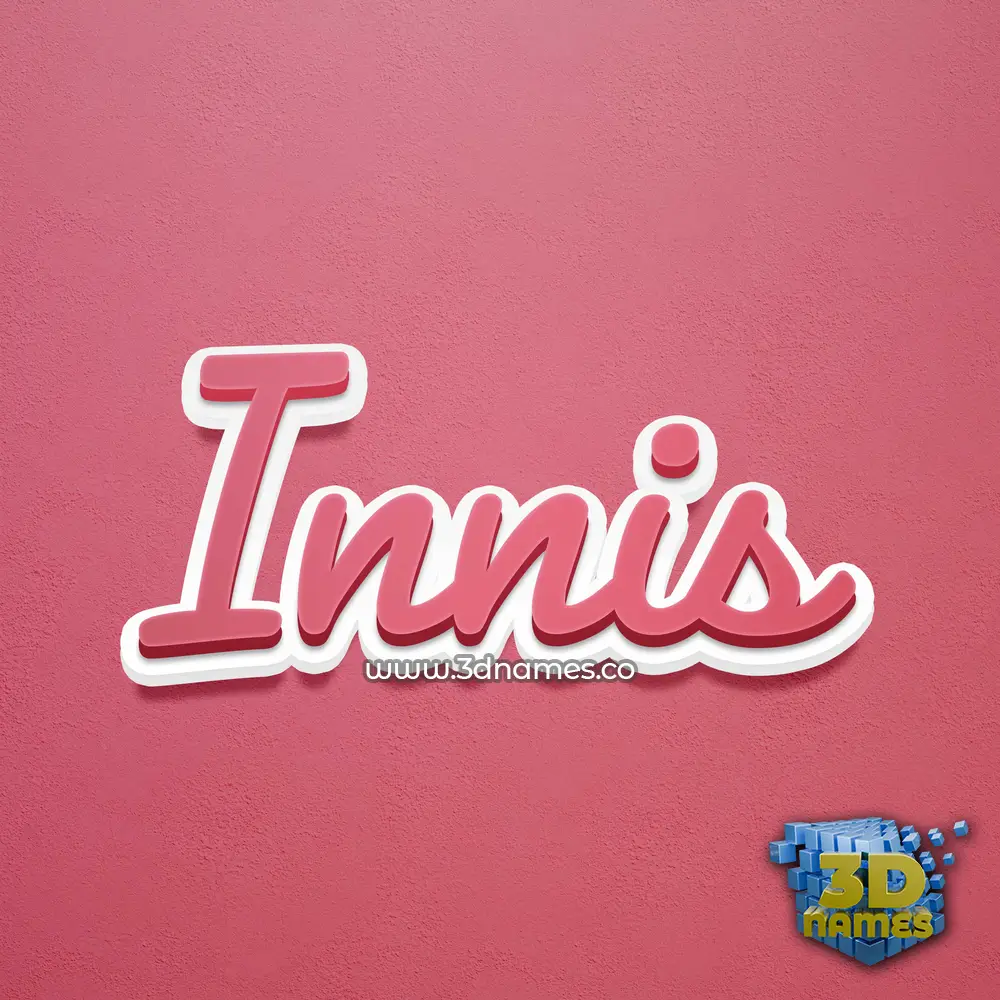 innis in Red Scribble style - 3D name wallpaper