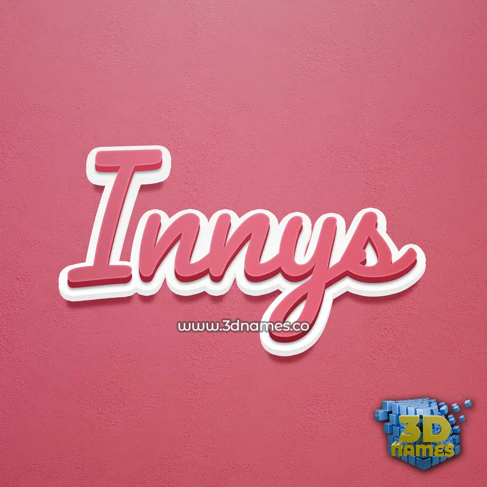 innys in Red Scribble style - 3D name wallpaper