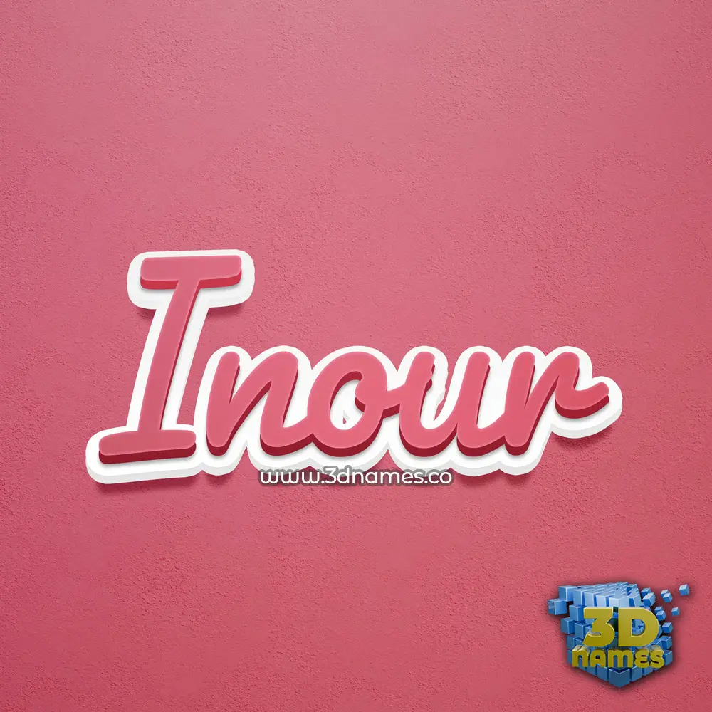 inour in Red Scribble style - 3D name wallpaper