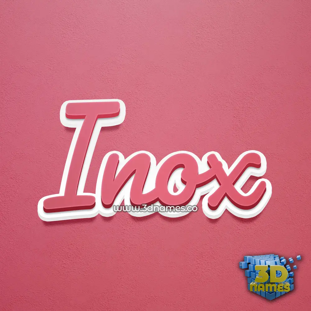 inox in Red Scribble style - 3D name wallpaper