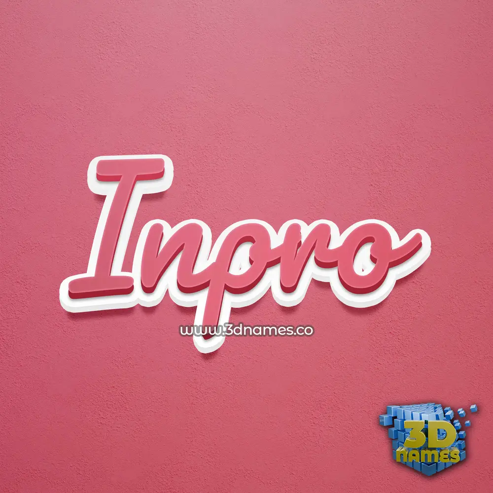inpro in Red Scribble style - 3D name wallpaper